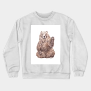 Brown Bear Saying HI Crewneck Sweatshirt